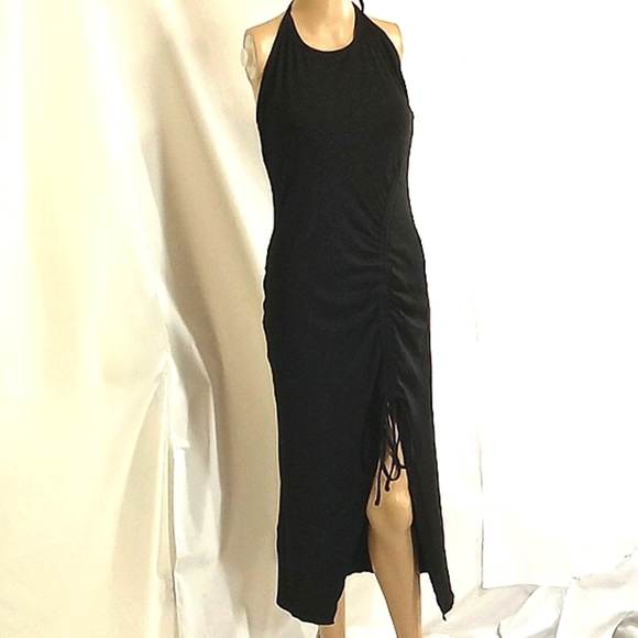 HALARA Other - HALARA  MEDIUM Long DRESS Women  New Black Ribbed Casual Party Cocktail zz